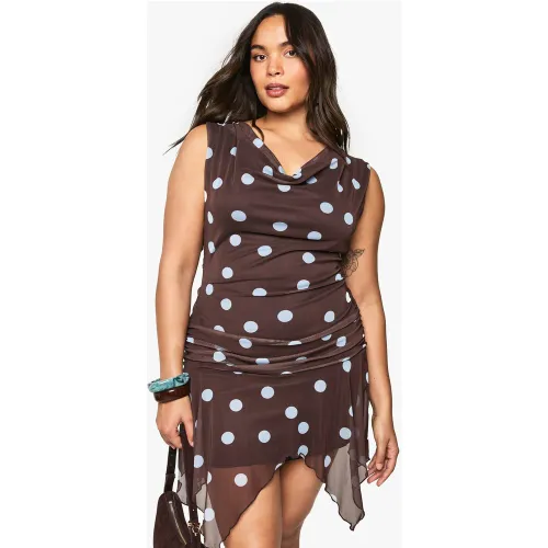 Grande Taille - Robe Courte À Pois - 44 - boohoo - Modalova