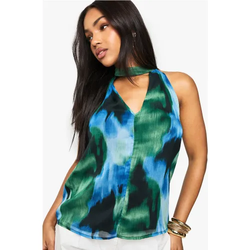 Blouse Fleurie En Mousseline De Soie - 34 - boohoo - Modalova