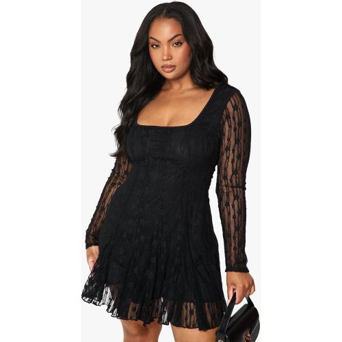 Grande Taille - Robe Patineuse En Dentelle - 44 - boohoo - Modalova