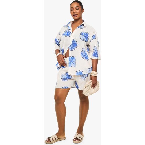 Grande Taille - Ensemble Avec Chemise Et Short - 56 - boohoo - Modalova