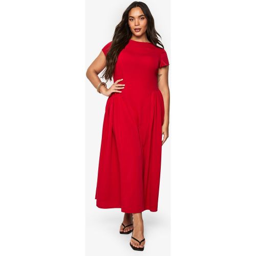 Grande Taille - Robe Mi-Longue Texturée À Jupe Large - 44 - boohoo - Modalova