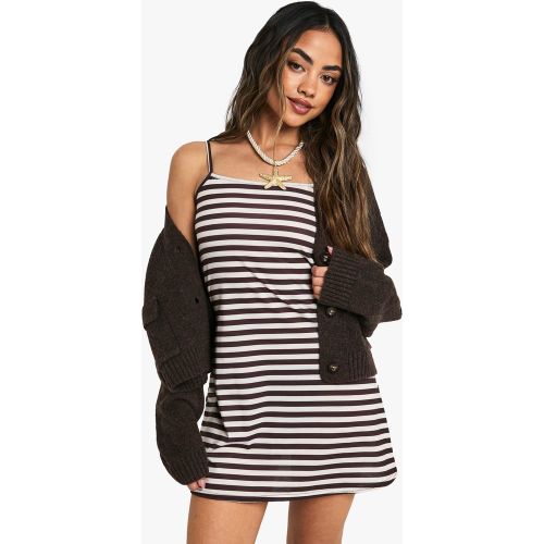 Robe Courte Rayée En Coton - 36 - boohoo - Modalova