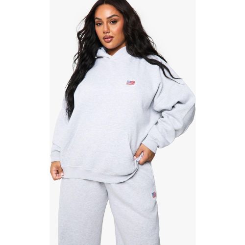 Sweat À Capuche Oversize À Broderie Usa - 44 - boohoo - Modalova