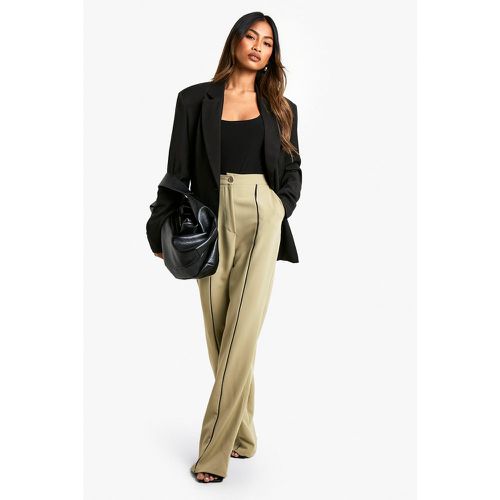 Pantalon Droit Habillé À Surpiqûres - 38 - boohoo - Modalova