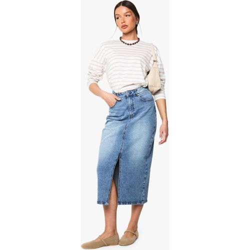 Jupe Mi-Longue En Jean - 34 - boohoo - Modalova