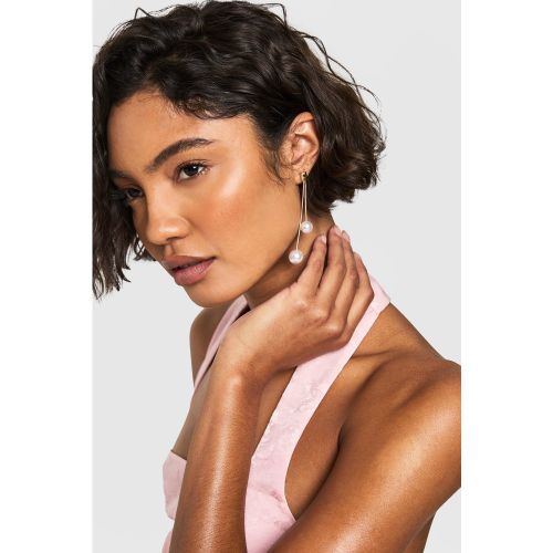 Boucles D'Oreilles Pendantes À Doubles Perles - One Size - boohoo - Modalova