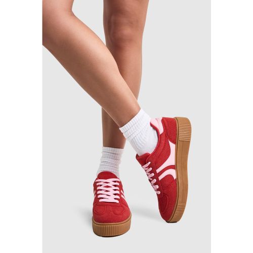 Baskets À Plateforme Et Rayures Contrastantes - 36 - boohoo - Modalova