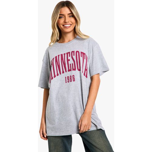 T-Shirt Oversize Universitaire À Imprimé Minnesota - M - boohoo - Modalova