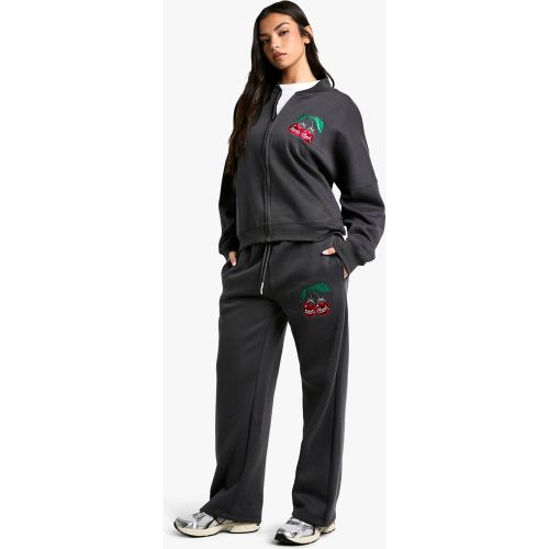 Ensemble De Survêtement Zippé À Imprimé Cerise - S - boohoo - Modalova