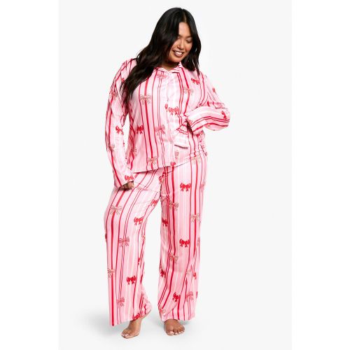 Grande Taille - Ensemble De Pyjama À Rayures Fines - 56 - boohoo - Modalova