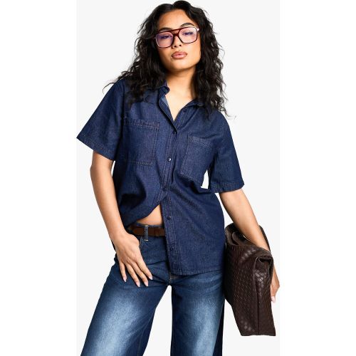 Chemise En Jean À Manches Courtes - 34 - boohoo - Modalova