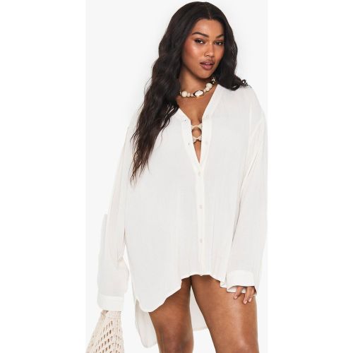 Grande Taille - Robe De Plage - Blanc Écru - 44, Blanc Écru - boohoo - Modalova