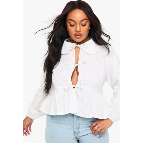 Grande Taille - Blouse Nouée En Coton - 44 - boohoo - Modalova