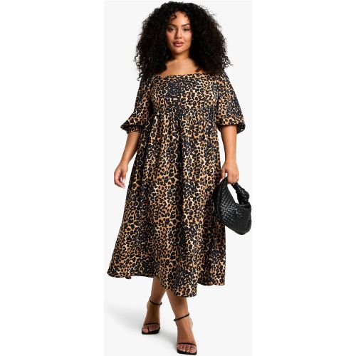 Grande Taille - Robe Babydoll Nouée À Manches Bouffantes - 44 - boohoo - Modalova