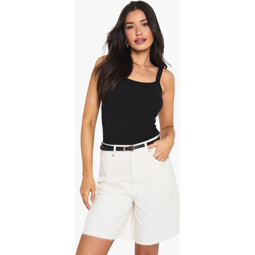 Tall" - Short En Jean - Blanc Écru - 40, Blanc Écru - boohoo - Modalova