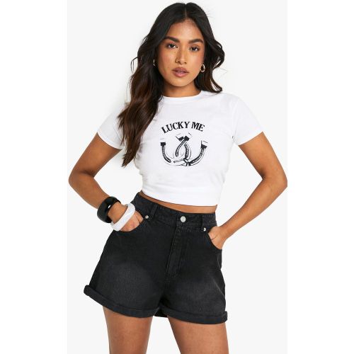 Petite" - Short Mom En Jean - 34 - boohoo - Modalova