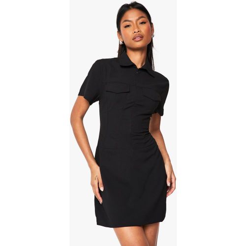 Robe Courte Zippée Texturée - 36 - boohoo - Modalova