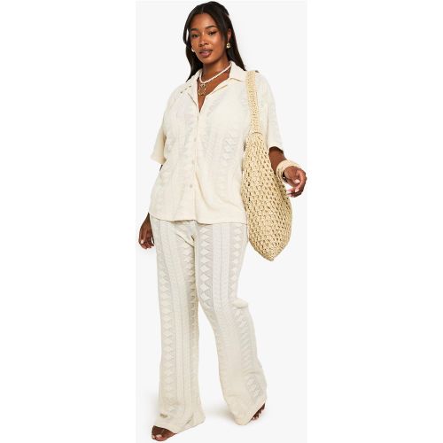 Grande Taille - Pantalon En Maille Texturée À Imprimé Mix And Match - 44 - boohoo - Modalova