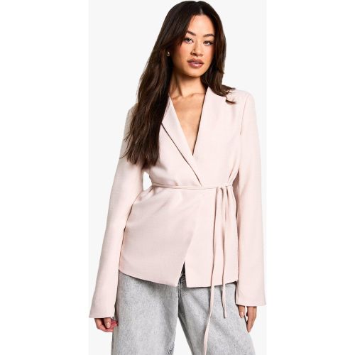 Tall" - Blazer Texturé Noué - /Coquille D'Œuf - 36, /Coquille D'Œuf - boohoo - Modalova