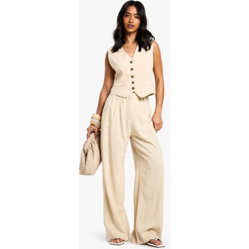 Petite" - Pantalon Large - Blanc Écru - 34, Blanc Écru - boohoo - Modalova