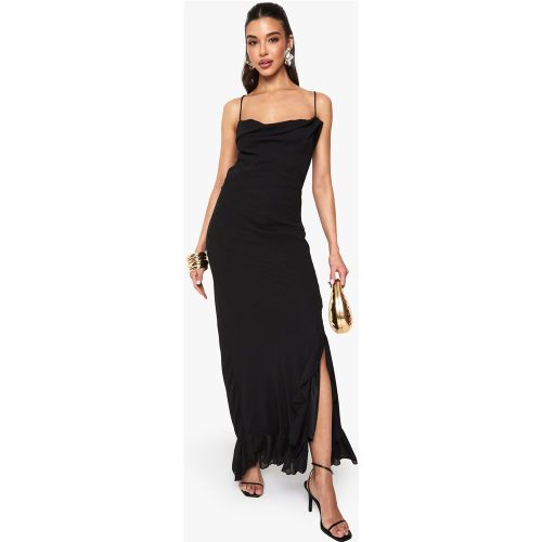 Robe Longue En Mousseline De Soie À Col Bénitier - 36 - boohoo - Modalova