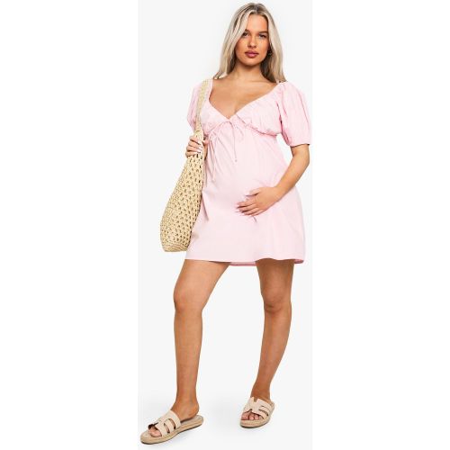 Maternité - Robe De Grossesse Nouée À Manches Bouffantes - 36 - boohoo - Modalova
