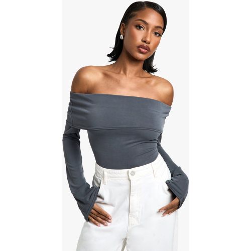 Top De Sport Long À Col Bateau - 34 - boohoo - Modalova