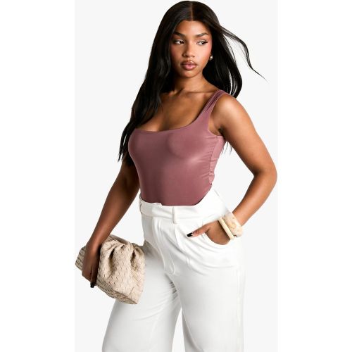 Crop Top Moulant À Col Carré - 34 - boohoo - Modalova