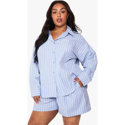 Grande Taille - Chemise Oversize Rayée - 44 - boohoo - Modalova