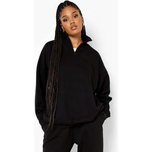 Grande Taille - Sweat Oversize À Col Zippé - 46 - boohoo - Modalova