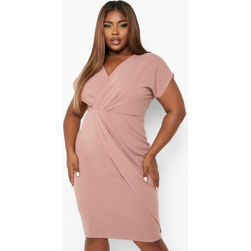 Grande Taille - Robe Mi Cache-Cœur Mi Longue - 46 - boohoo - Modalova