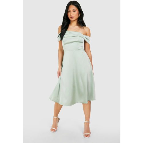 Petite" - Robe Mi-Longue Drapée - 38 - boohoo - Modalova