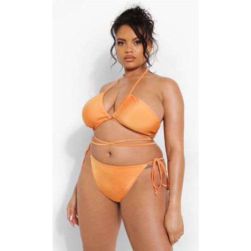 Grande Taille - Haut De Maillot De Bain À Lacets Et Imprimé Tropical - 52 - boohoo - Modalova