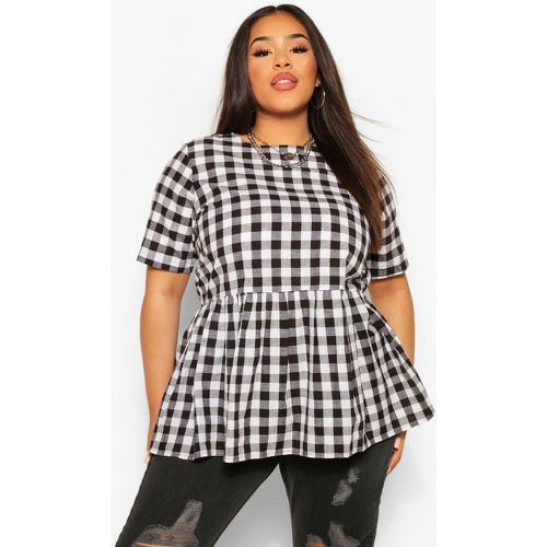 Grande Taille - Top Volanté À Imprimé Vichy - 46 - boohoo - Modalova