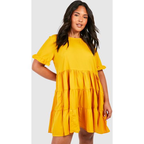 Grande Taille - Robe Babydoll Effet Tissé - 46 - boohoo - Modalova