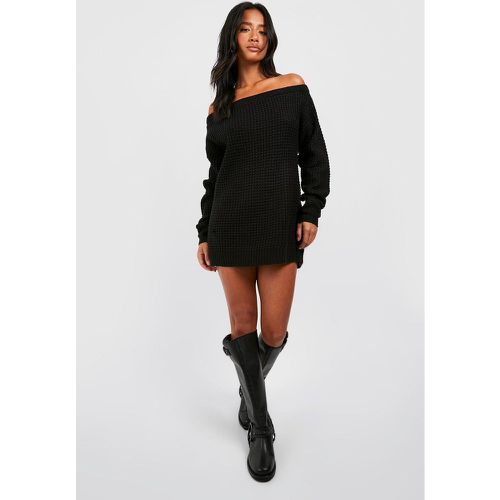 Petite" - Robe Pull Gaufrée À Épaules Dénudées - S - boohoo - Modalova