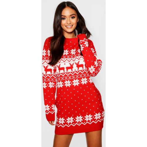 Petite" - Robe Pull De Noël À Motif Jacquard - M - boohoo - Modalova