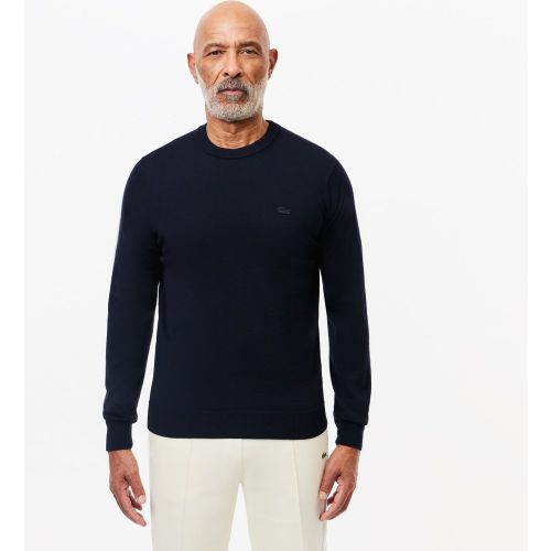 Pull à col rond en laine mérinos unie Taille S - Lacoste - Modalova