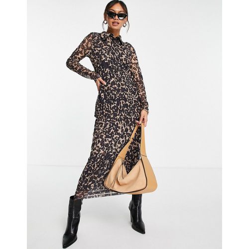 Robe mi-longue en tulle recyclé à imprimé léopard - & Other Stories - Modalova