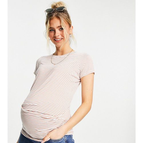 Coton:On - Top de maternité croisé sur le devant à manches courtes - Rayures roses - Cotton:On Maternity - Modalova