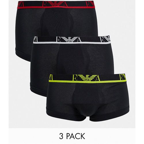 Emporio Armani - Bodywear - Lot de 3 boxers à taille colorée et à imprimé monogramme - Emporio Armani Bodywear - Modalova