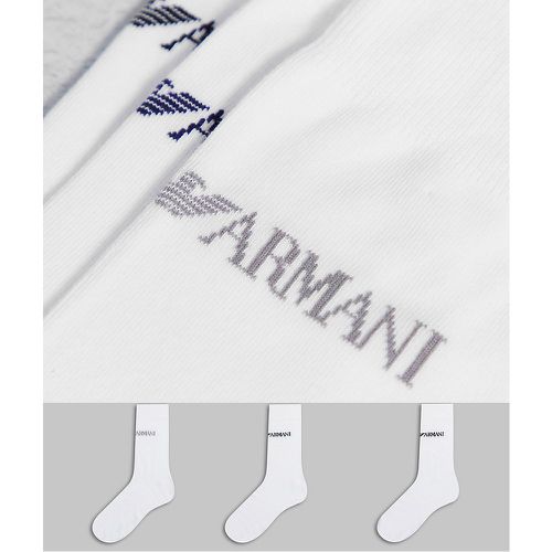 Emporio Armani - Bodywear - Lot de 3 paires de chaussettes à logo texte - Emporio Armani Bodywear - Modalova