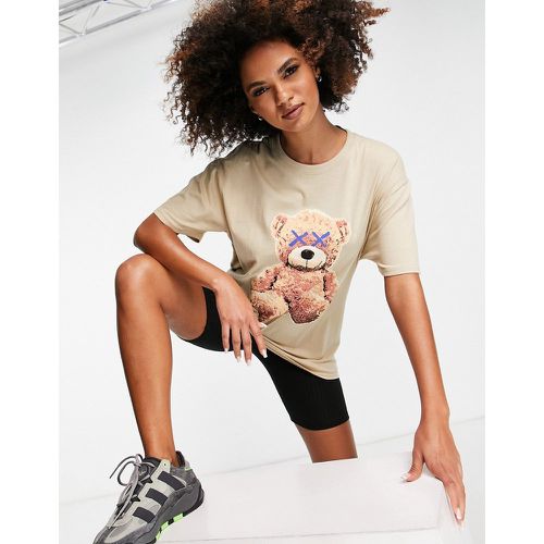 T-shirt à motif ours en peluche - Sable - I Saw It First - Modalova