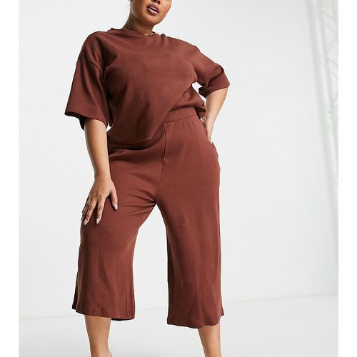 Pyjama décontracté avec t-shirt et pantalon en coton gaufré - Wednesday's Girl Curve - Modalova