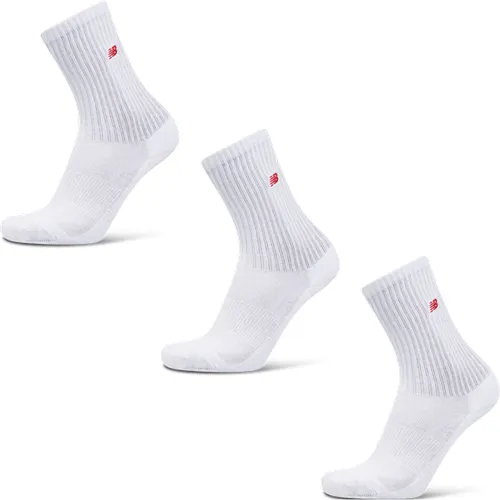 Crew 3 Pack Unisexe Chaussettes - Blanc - Taille: 35-38 - Coton - Foot Locker - New Balance - Modalova