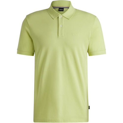 Polo Pallas en piqué de coton avec détails logotés - Boss - Modalova