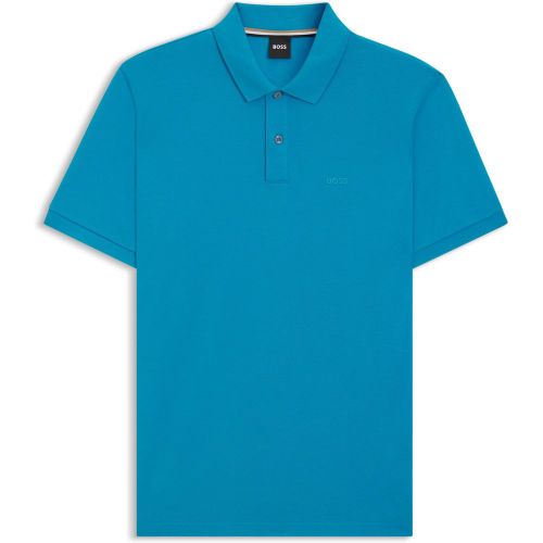 Polo Pallas en piqué de coton avec détails logotés - Boss - Modalova