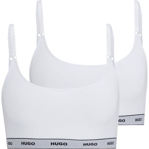 Lot de deux brassières en coton stretch avec bandeaux logotés - HUGO - Modalova