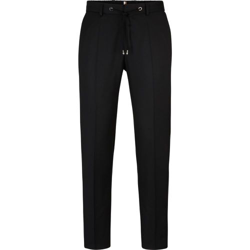 Pantalon Slim Fit en laine vierge avec taille à cordon de serrage - Boss - Modalova