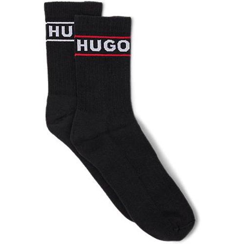 Lot de deux paires de chaussettes mi-mollet côtelées avec logo - HUGO - Modalova